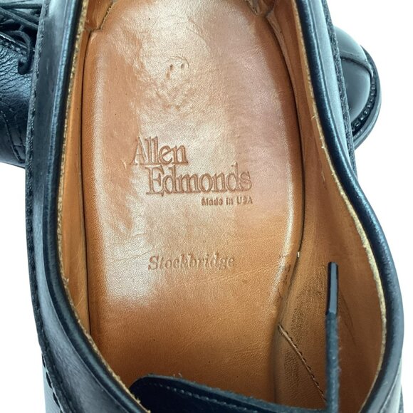 Allen Edmonds Stockbridge Leather Split Toe Mens 12AA Derby Dress Shoes Black - Picture 11 of 13